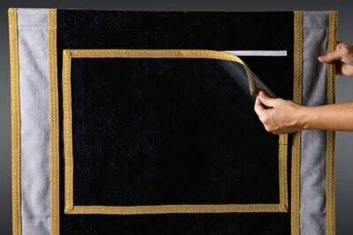 Replacing acetate poster holder 50x70 PVC envelope with lurex border