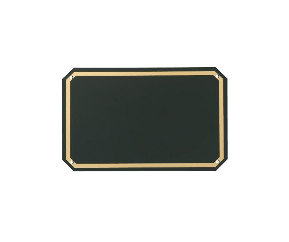 Flat aluminium plate with black background and Paris border