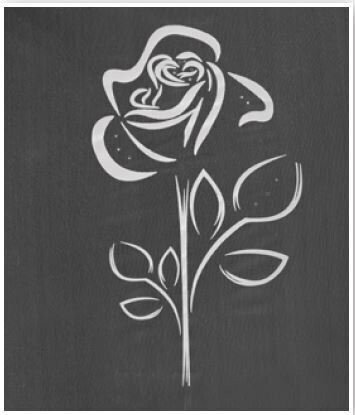 White rectangular veil with decor rose and strass