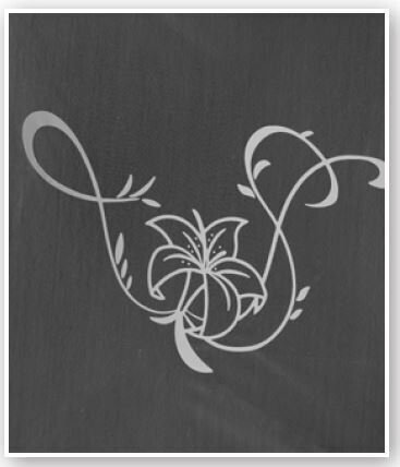 White rectangular veil with decor lily and stras