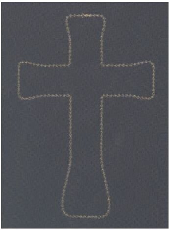 ​Rectangular corpse covering veil with gold lace and gold cross