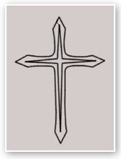 Corpse covering veil with cross and white lace