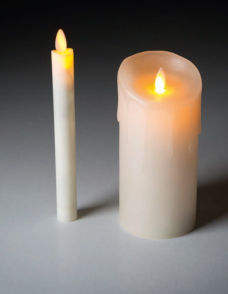 LED candle with flickering flame for internal use