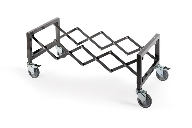 Low-height extendable coffin trolley