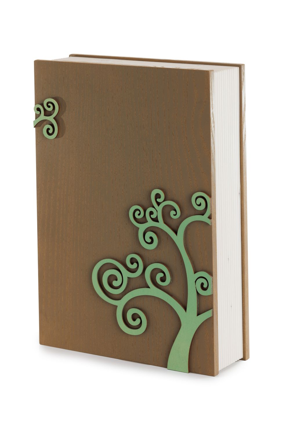 Book urn with dove and white ash finishing with tree of life