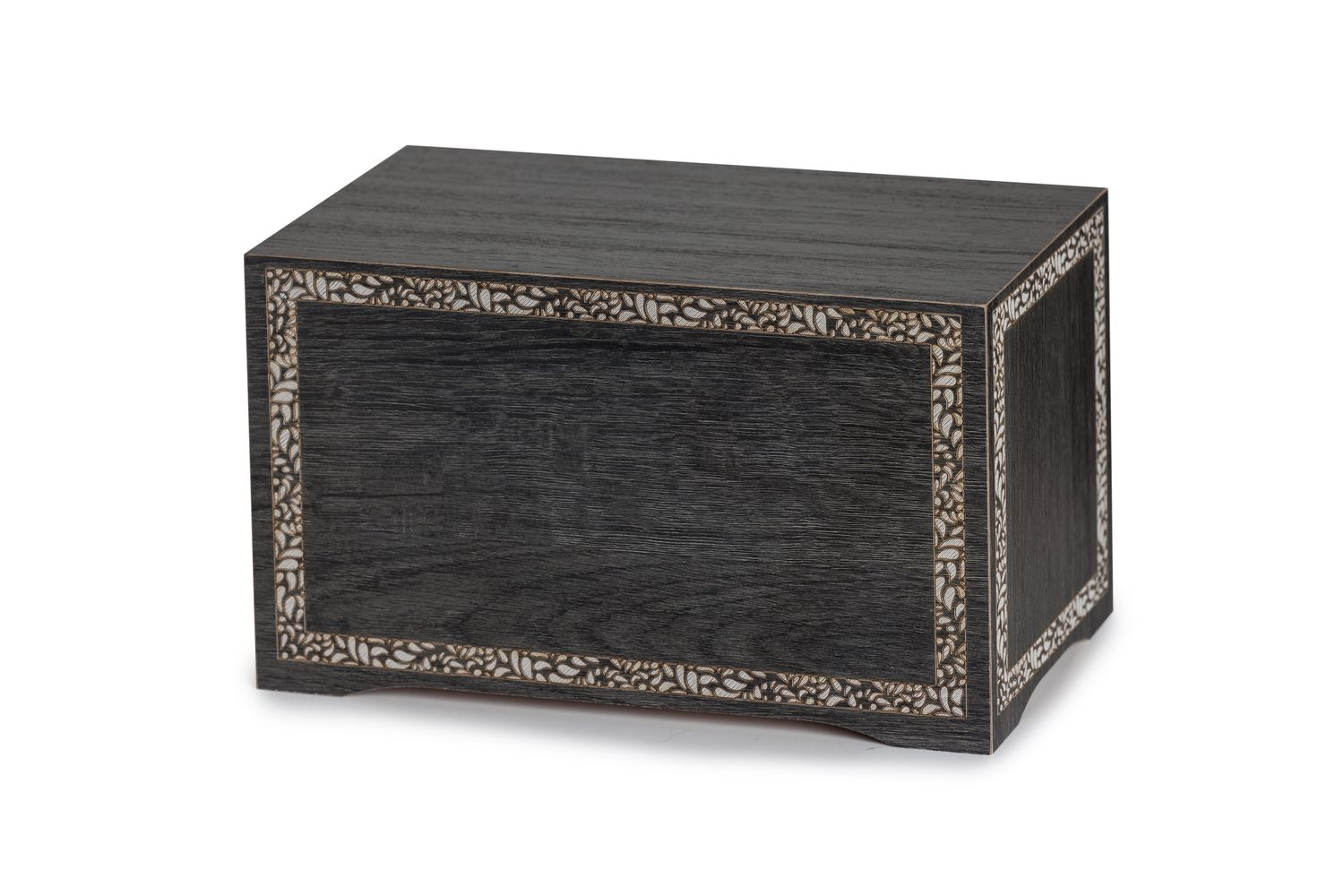 Anthracite-finish wooden urn with frame