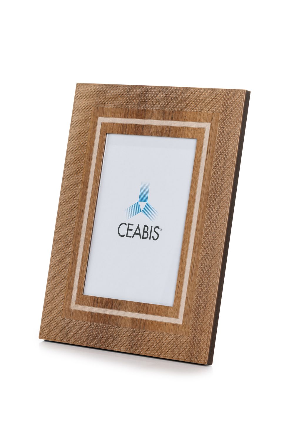 Wooden frame with embossed squares - walnuts finishing