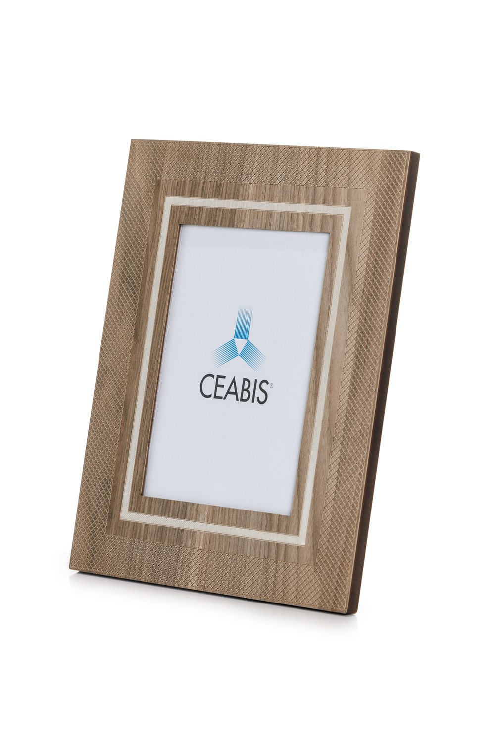 Wooden frame with embossed squares - oak finishing