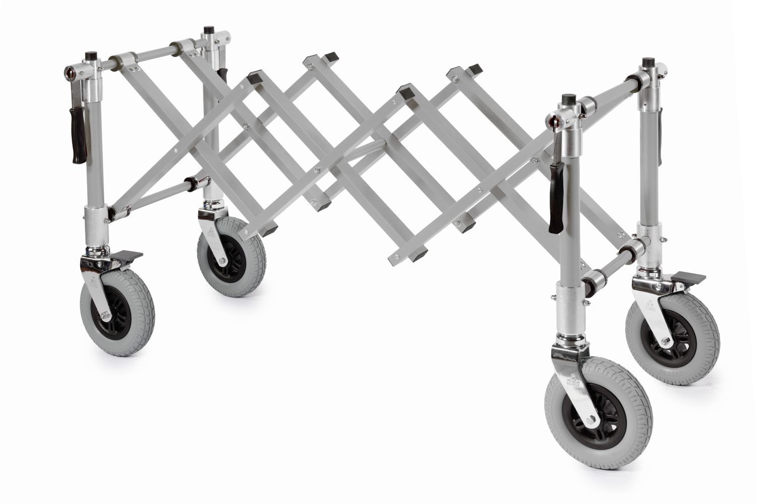 Extendible coffin trolley - silver