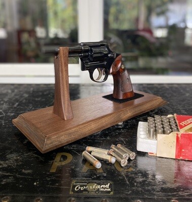 Handcrafted Walnut Pistol Display Stand