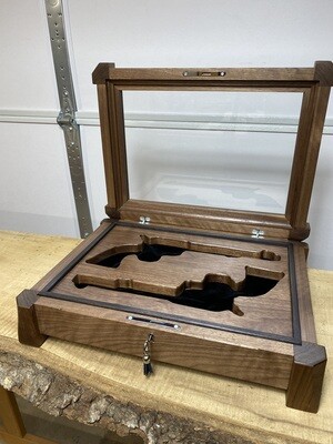Double Pistol Display Case in Walnut Customized for your Pistols