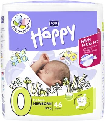Happy Bella Windeln Gr. 0 -Before Newborn mit Urin-Indikator (< 2Kg)