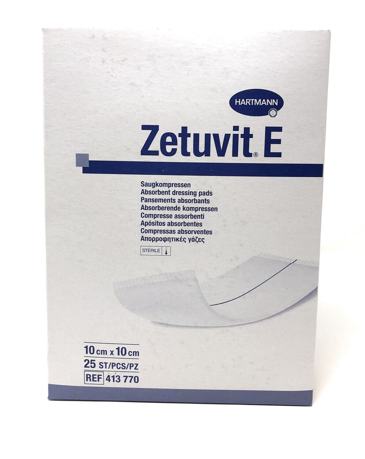 Zetuvit E Saugkompressen steril
10x10cm (25 Stück)