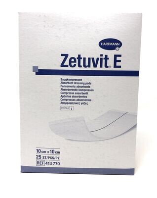 Zetuvit E Saugkompressen steril
10x10cm (25 Stück)