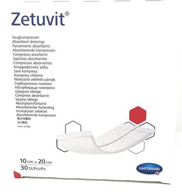 Zetuvit Saugkompressen unsteril
10x20cm (30 Stück)