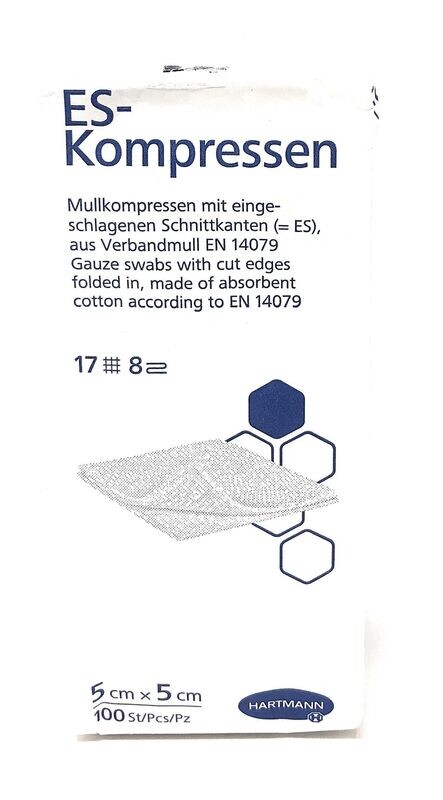 Hartmann ES-Kompressen unsteril 8f 5x5cm (Inhalt: 100 Stück)