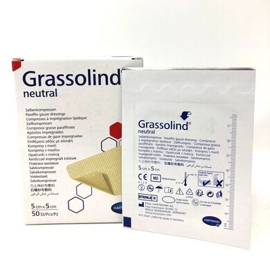Grassolind neutral steril 5cm x 5cm
Inhalt 50 Stück