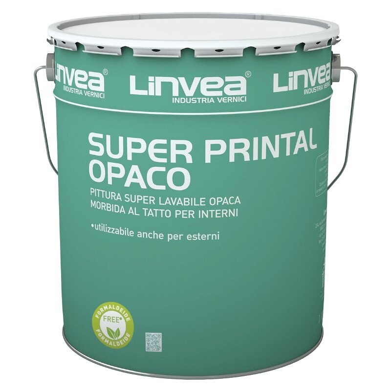 Idropittura lavabile finitura opaco Super Printal Opaco