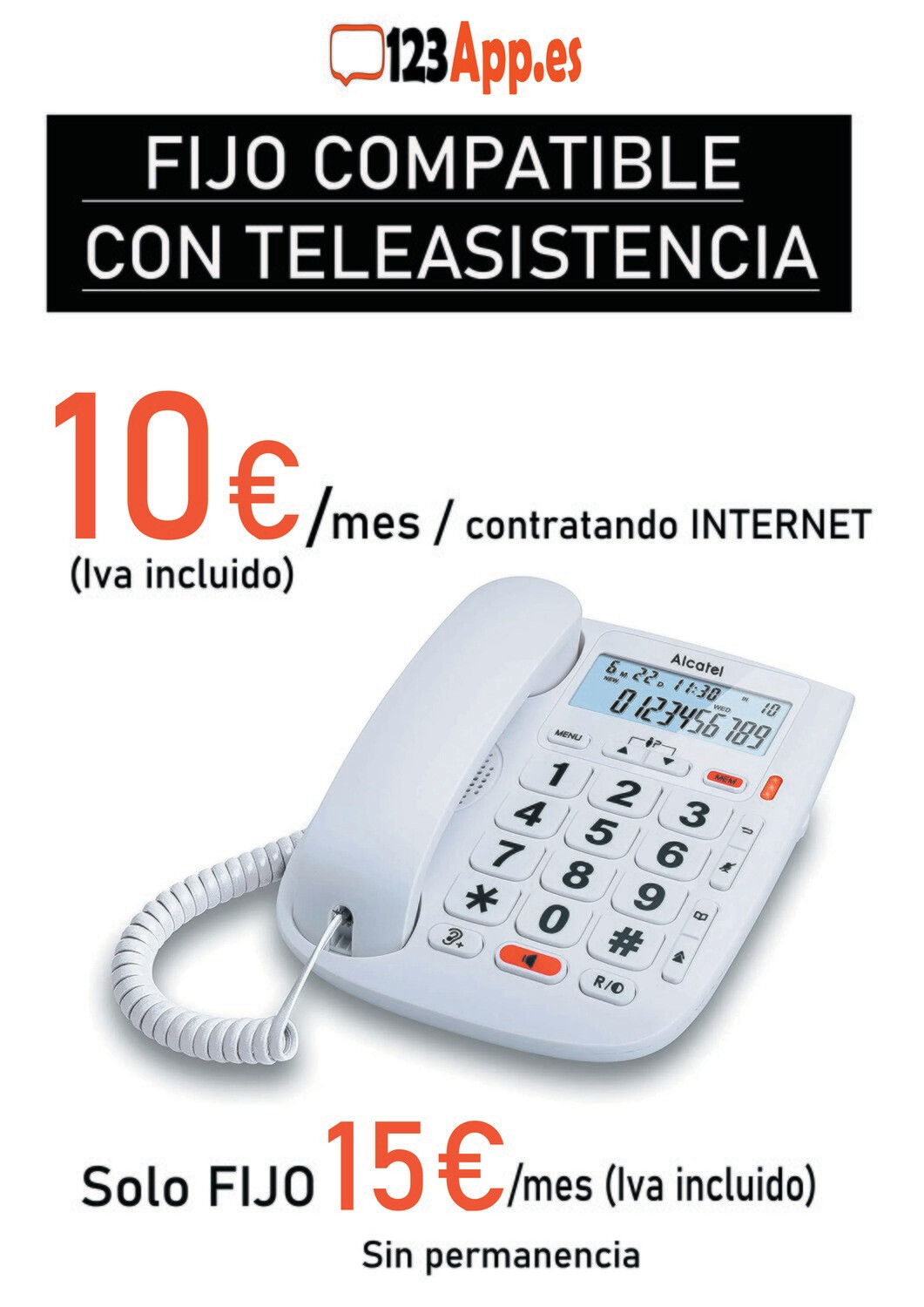 Fijo compatible con teleasistencia