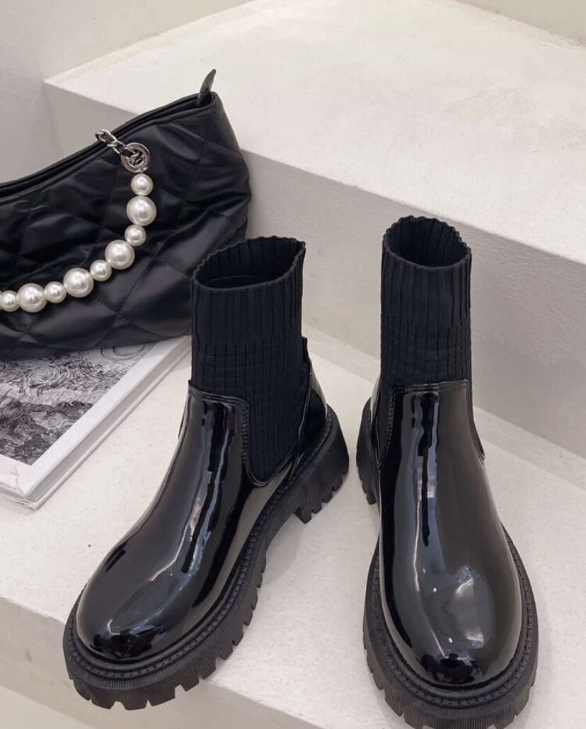 Bottes chaussettes minimaliste à plate-forme