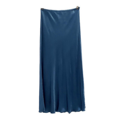 Falda satinada azul