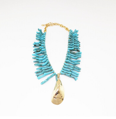 Collar concha turquesa