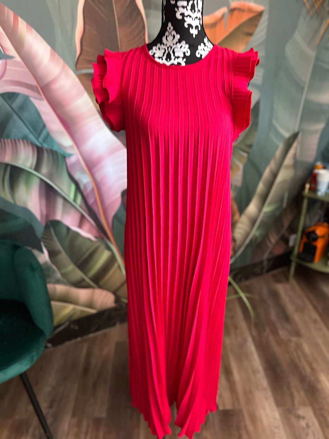 Vestido pisado rojo