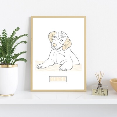 Custom Pet Line Drawing Posters | Available in 8 Sizes + Download