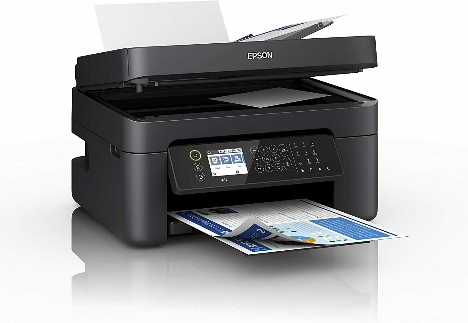 Epson WorkForce WF-2850DWF Print/Scan/Copy/Fax Wi-Fi Printer with ADF, Black