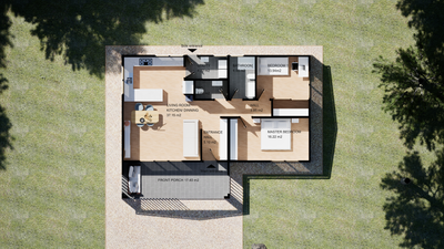 Explore Our 100m² Modular House with 2 Bedrooms (120m² Total Area)