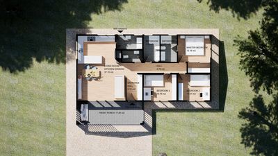 Explore Our 115m² Modular House with 3 Bedrooms