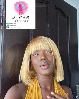 Perruque blonde, naturelle longueur 8