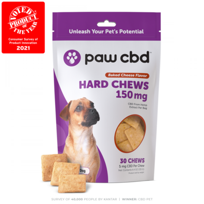 cbdMD | Paw CBD Hard Chews - Baked Cheese 150mg 30 count