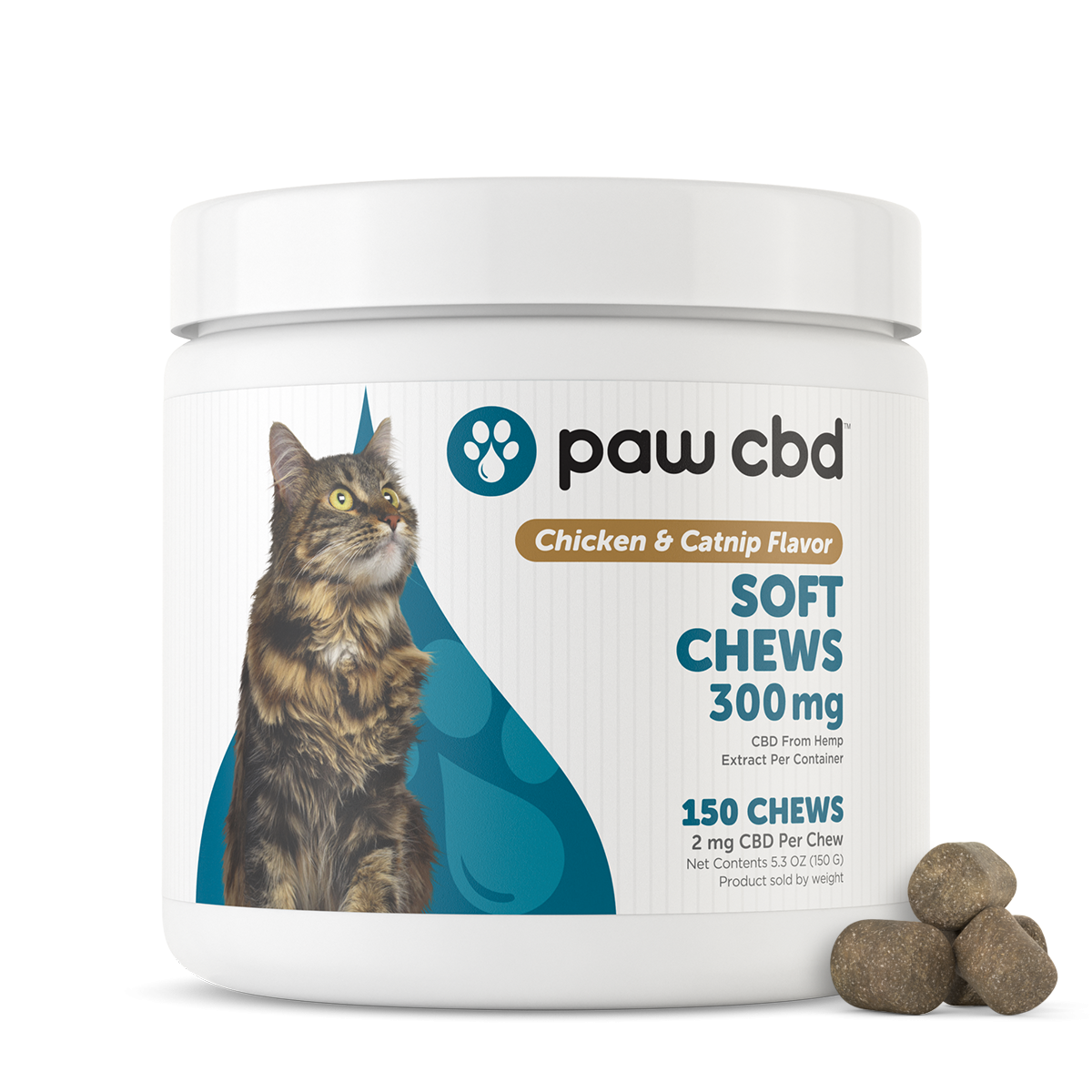 cbdMD | Paw CBD Soft Cat Chews 300mg - Chicken & Catnip 150 count