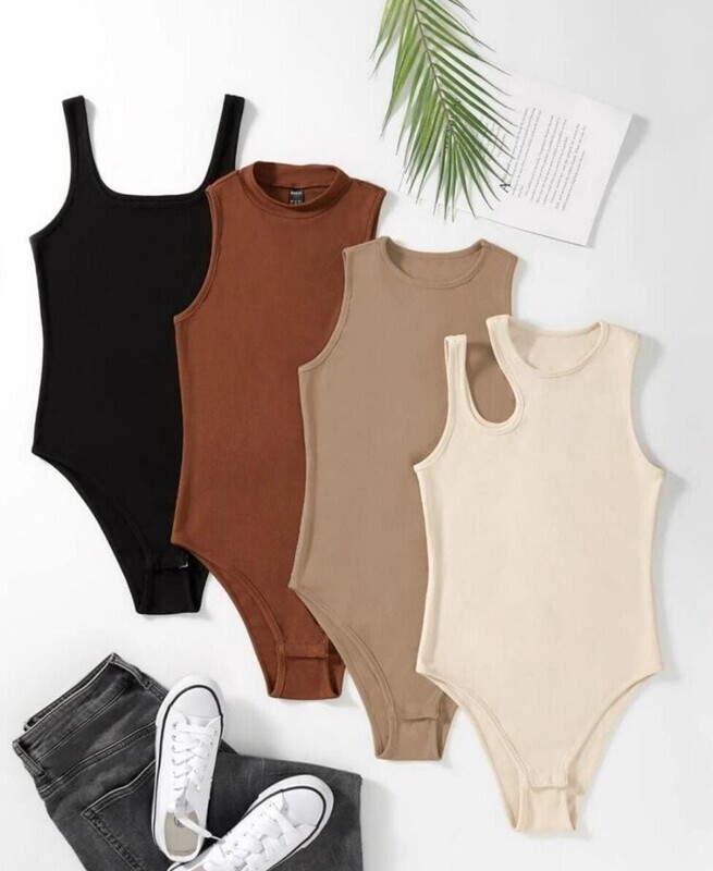 Pack 4 pièces Bodysuits unicolores