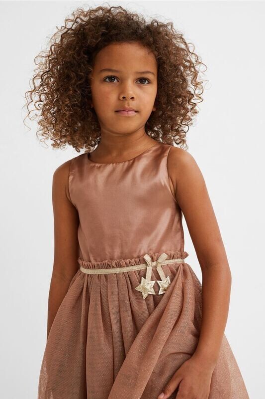 Robe avec jupe en tulle-Beige rosé-Enfant