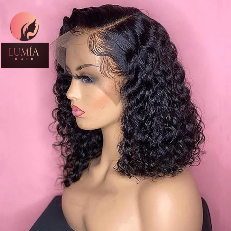 13x4 HD lace frontale Bob water wave-Human Hair
