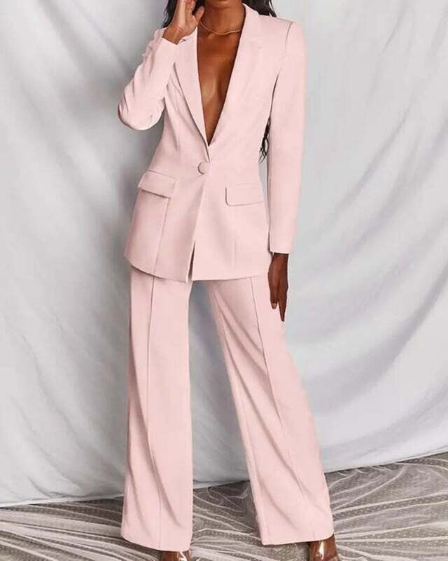 Blazer et pantalon à boutonnage simple