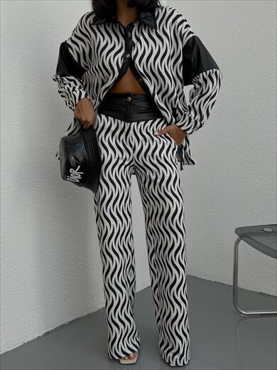 Ensemble femme bi-matière