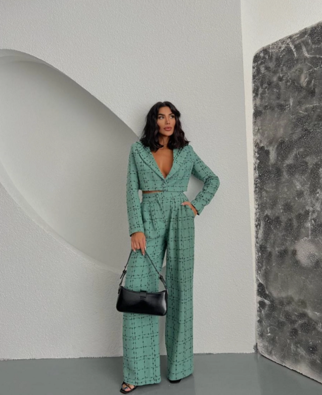 Ensemble veste crop - pantalon femme