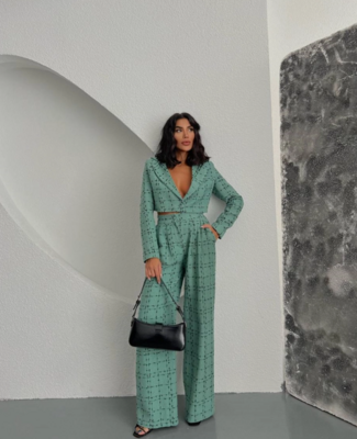 Ensemble veste crop - pantalon femme