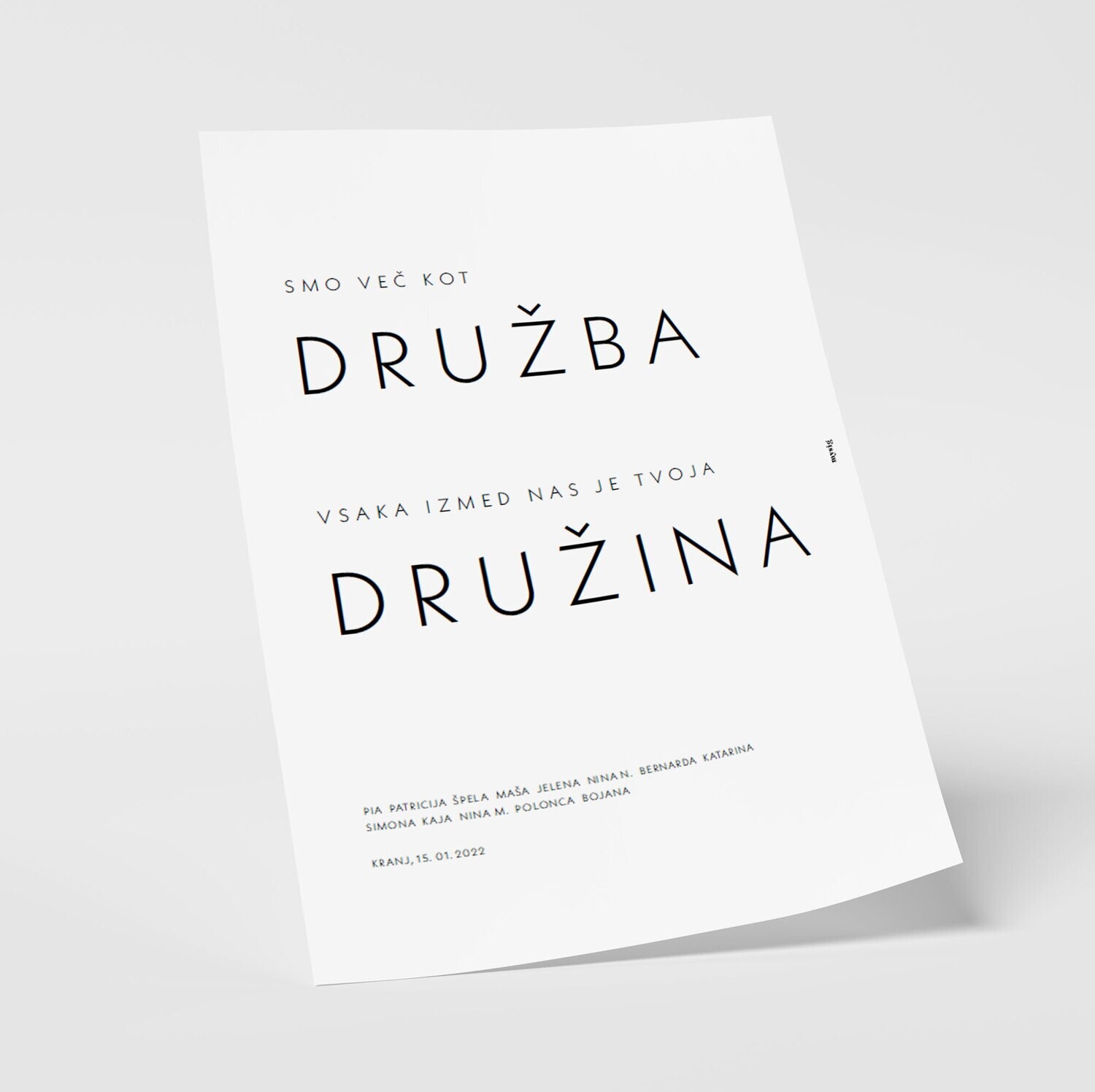 GRAFIKA / PRIJATELJSTVO CITAT MINIMALISTIČNO