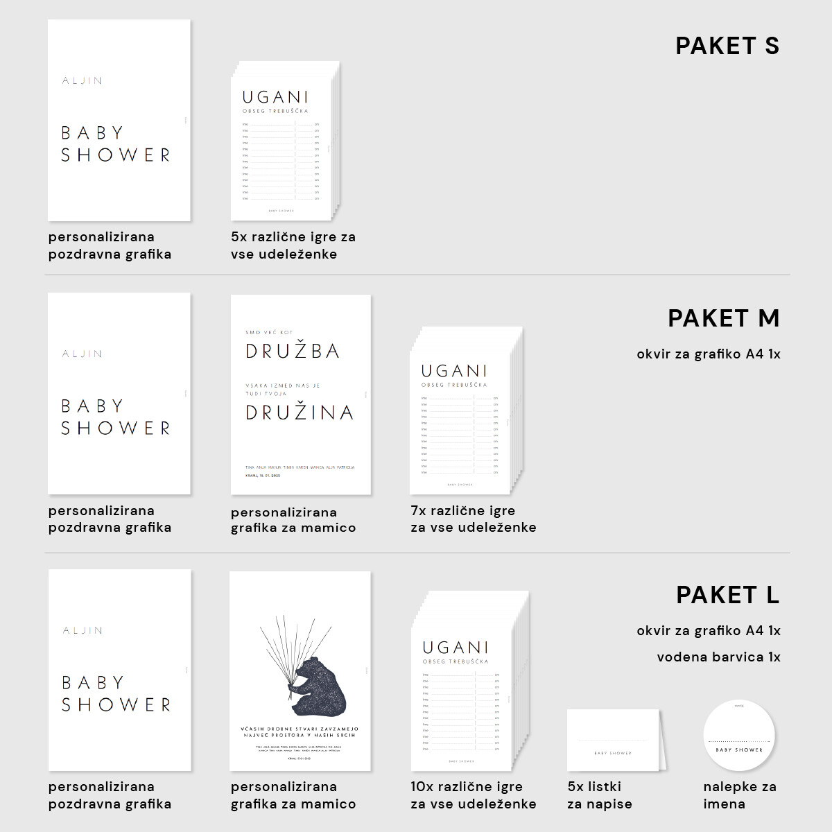 PAKET / BABY SHOWER MINIMALISTIČEN
