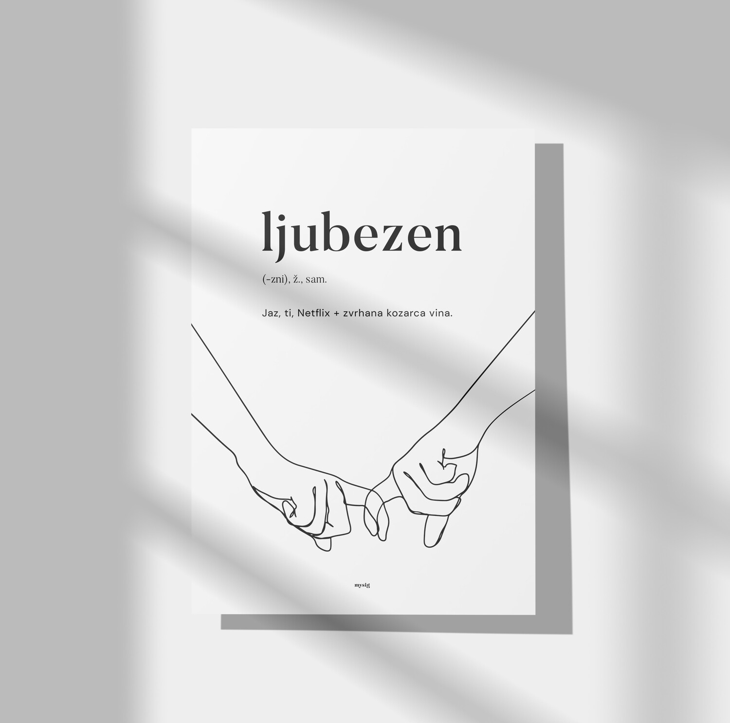 GRAFIKA / LJUBEZEN CITAT  VINO + SERIJE