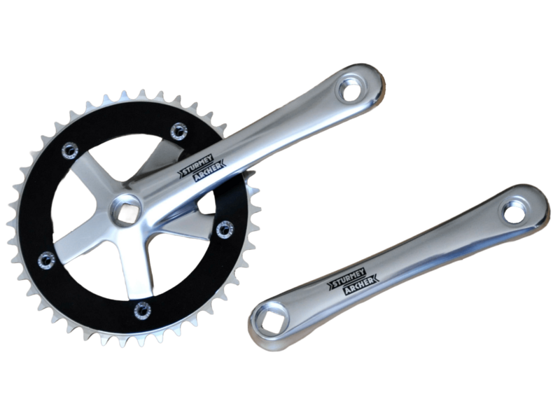 Sturmey Archer FCT22 Kurbelgarnitur (42Z) - silber & schwarz