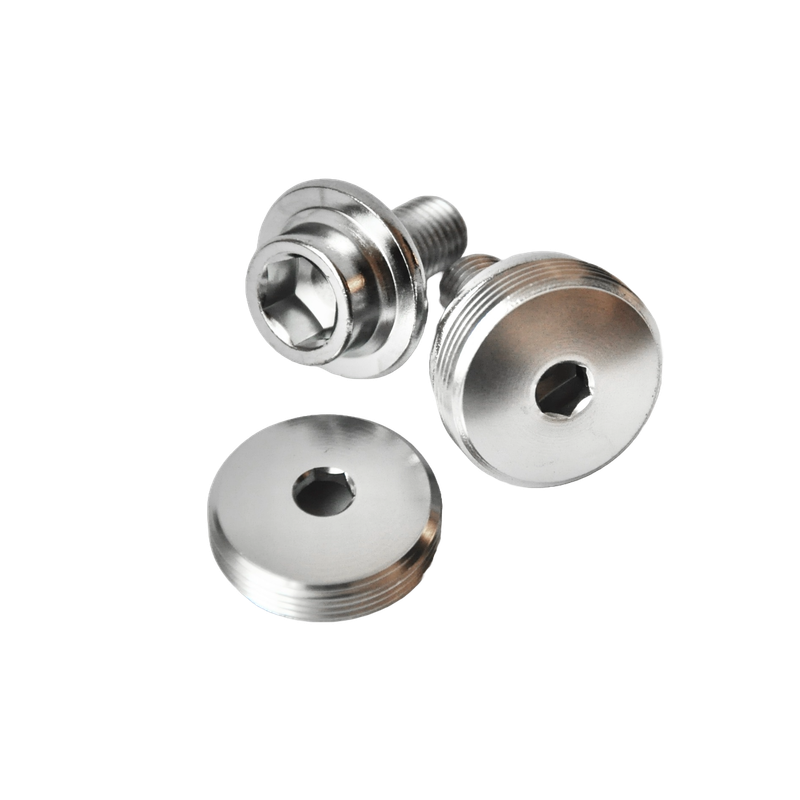 Aluminium Dust Caps mit Kurbelschrauben - silber
