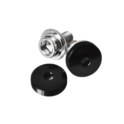 Aluminium Dust Caps mit Kurbelschrauben - schwarz