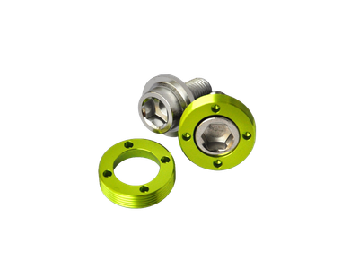 Kurbelschrauben mit Alu Ring - grün