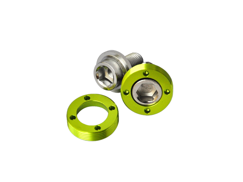Kurbelschrauben mit Alu Ring - grün Kurbelschrauben mit Alu Ring - grün