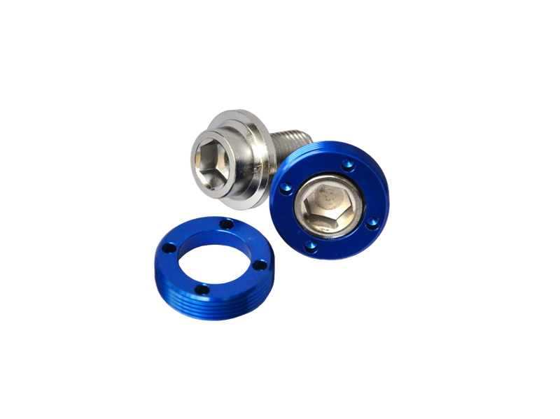 Kurbelschrauben mit Alu Ring - blau Kurbelschrauben mit Alu Ring - blau